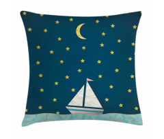 Sailing Boat Night Sky Pillow Cover