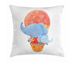 Elephant Hot Air Balloon Pillow Cover