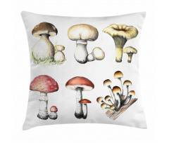 Hand Drawn Fungus Pillow Cover