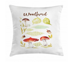 Aquarelle Fungus Nuts Pillow Cover