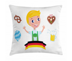 Bavarian Boy Oktoberfest Pillow Cover