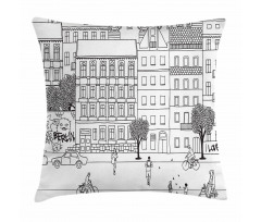 Monochrome Berlin Square Pillow Cover