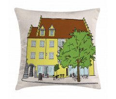 Old Building in Lindau Pillow Cover