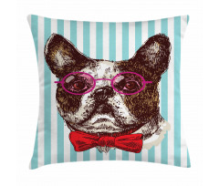 Pop Art Bulldog Sketch Pillow Cover