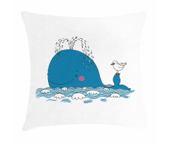 Sea Mammal with Seagull Pillow Cover