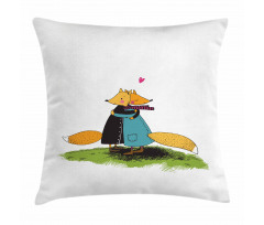 Romantic Animals Hugging Pillow Cover