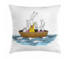 Cartoon Hares Hedgehog Pillow Cover