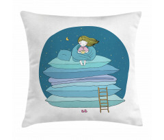 Girl on Pillows Bedtime Pillow Cover