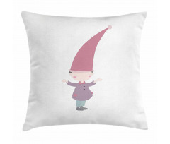 Cartoon Gnome Under Rain Pillow Cover