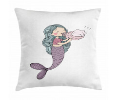 Fairy Girl Seashell Pillow Cover