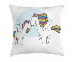 Colorful Pegasus Horses Pillow Cover