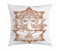 Asian Figure Symbol Boho Pillow Cover