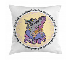 Mandala Circle Folkloric Pillow Cover