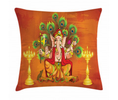Asian Throne and Peacock Pillow Cover