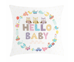 Hello Baby Owls Pillow Cover