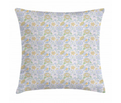 Doodle Nature Scroll Pillow Cover