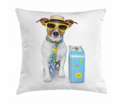 Traveler Funny Dog Design Pillow Cover
