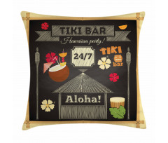 Traditional Tiki Bar Pillow Cover