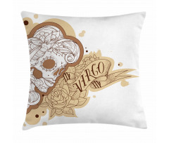 Gothic Lady Skull Pillow Cover