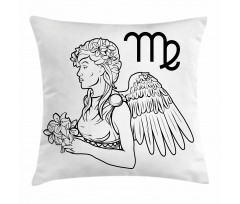 Angel with Bouquet Pillow Cover