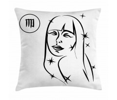 Woman with Stars Pillow Cover