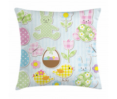 Pale Nursery Bunnies Pillow Cover