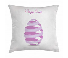 Ornate Ribbon Egg Shape Pillow Cover