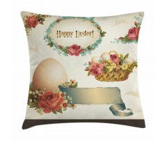 Romantic Flower Basket Pillow Cover