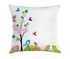 Spring Illustration Pillow Cover