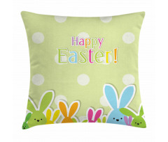 Colorful Cartoon Bunnies Pillow Cover