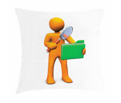 Man and Folder Pillow Cover