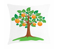 Orange Tree Design Pillow Cover
