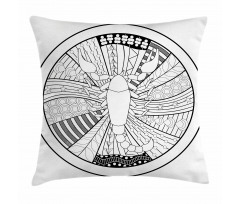 Round Tattoo Art Pillow Cover