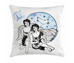 Angel Twins Harp Pillow Cover