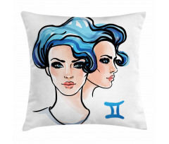 Watercolor Women Pillow Cover