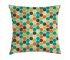 Grunge Colorful Hexagons Pillow Cover