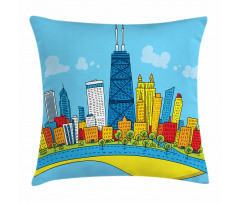 Cartoon City View Pillow Cover