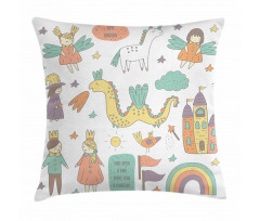 Doodle Dragon and King Pillow Cover