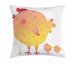 Mother Hen and Chicks Pillow Cover