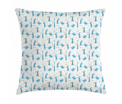 Cartoon Bunny and Carrot Pillow Cover