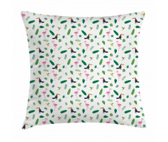 Flamingos Toucans Birds Pillow Cover