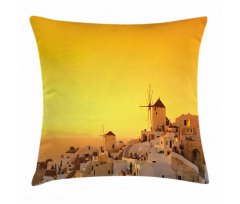 Sunset Santorini Vacation Pillow Cover