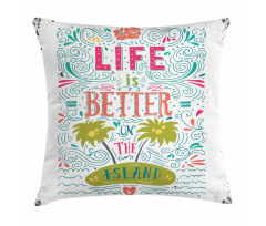 Doodle Floral Island Pillow Cover