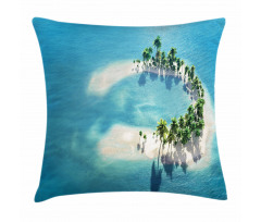 Atoll Palm Trees Ocean Pillow Cover