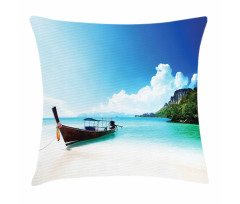 Boat Poda Island Thai Pillow Cover