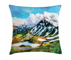 Peaks Covered with Snow Pillow Cover