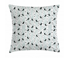 Bird Silhouettes Trees Pillow Cover