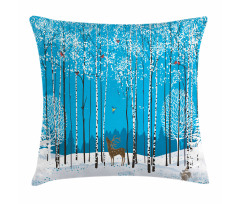 Flock of Bullfinches Pillow Cover