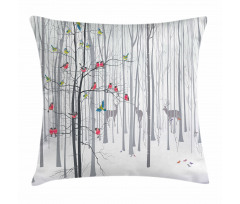 Flock of Birds on Tree Pillow Cover