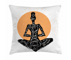 Meditating Lady Lotus Pillow Cover